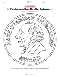 Prabaca lembar kerja cetak Penghargaan Hans Christian Andersen