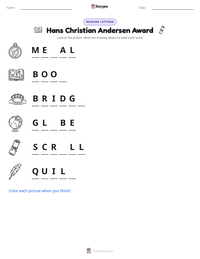 Hans Christian Andersen Award printable worksheet preview