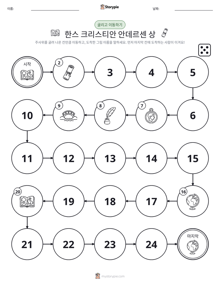 주사위 굴리고 이동하기 게임