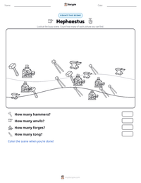 Hephaestus printable worksheet preview