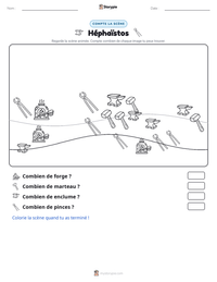 Aperçu de la feuille de travail imprimable Héphaïstos