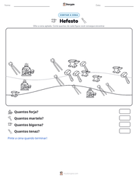 Prévia da folha de atividades imprimível Hefesto