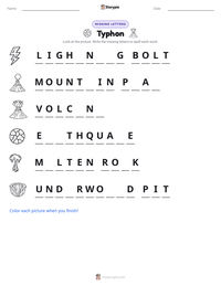 Typhon printable worksheet preview