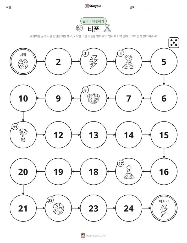 주사위 굴리고 이동하기 게임
