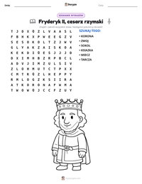 Podgląd drukowalnego arkusza ćwiczeń Fryderyk II, cesarz rzymski