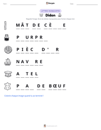 Aperçu de la feuille de travail imprimable Didon