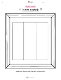 İtalya Bayrağı yazdırılabilir çalışma sayfası önizlemesi
