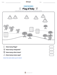 Flag of Italy printable worksheet preview