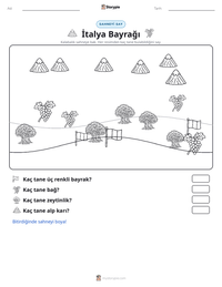 İtalya Bayrağı yazdırılabilir çalışma sayfası önizlemesi