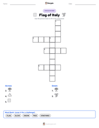 Flag of Italy printable worksheet preview