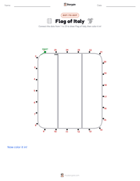 Flag of Italy printable worksheet preview