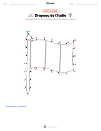 Aperçu de la feuille de travail imprimable Drapeau de l'Italie