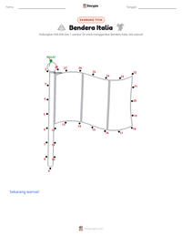 Prabaca lembar kerja cetak Bendera Italia