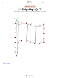 İtalya Bayrağı yazdırılabilir çalışma sayfası önizlemesi