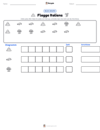 Flagge Italiens druckbare Arbeitsblatt Vorschau