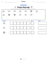 İtalya Bayrağı yazdırılabilir çalışma sayfası önizlemesi