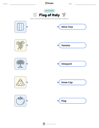 Flag of Italy printable worksheet preview