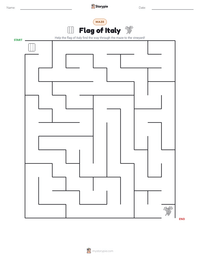 Flag of Italy printable worksheet preview