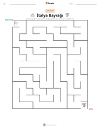 İtalya Bayrağı yazdırılabilir çalışma sayfası önizlemesi