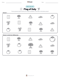 Flag of Italy printable worksheet preview