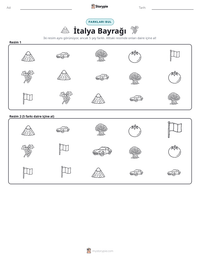 İtalya Bayrağı yazdırılabilir çalışma sayfası önizlemesi