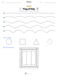 Flag of Italy printable worksheet preview