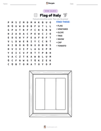 Flag of Italy printable worksheet preview