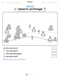 Johann VI. von Portugal druckbare Arbeitsblatt Vorschau