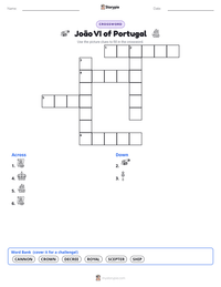 João VI of Portugal printable worksheet preview