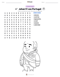 Johan VI van Portugal afdrukbare werkblad voorbeeld