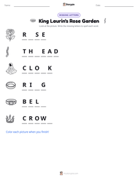 King Laurin's Rose Garden printable worksheet preview