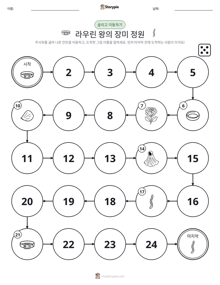 주사위 굴리고 이동하기 게임