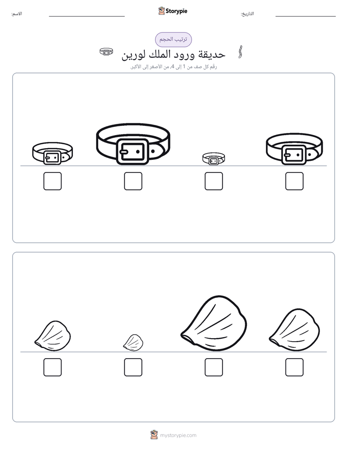 ترتيب الحجم
