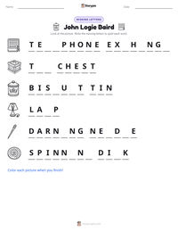 John Logie Baird printable worksheet preview