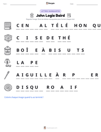 Aperçu de la feuille de travail imprimable John Logie Baird