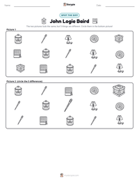 John Logie Baird printable worksheet preview