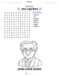 John Logie Baird yazdırılabilir çalışma sayfası önizlemesi
