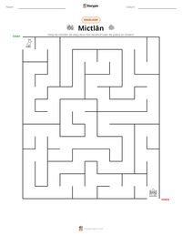 Mictlān afdrukbare werkblad voorbeeld