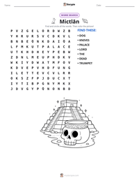 Mictlān printable worksheet preview