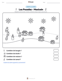 Aperçu de la feuille de travail imprimable Las Posadas - Mexicain