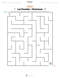 Vista previa de la hoja de trabajo imprimible de Las Posadas - Mexicanas