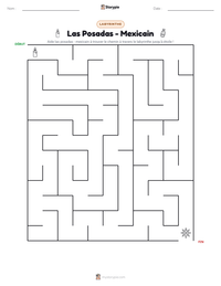 Aperçu de la feuille de travail imprimable Las Posadas - Mexicain