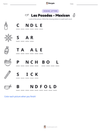 Las Posadas - Mexican printable worksheet preview