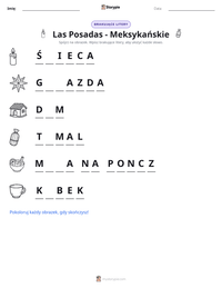 Podgląd drukowalnego arkusza ćwiczeń Las Posadas - Meksykańskie