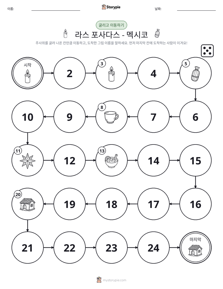 주사위 굴리고 이동하기 게임