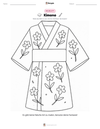Kimono druckbare Arbeitsblatt Vorschau