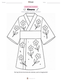 Vista previa de la hoja de trabajo imprimible de Kimono