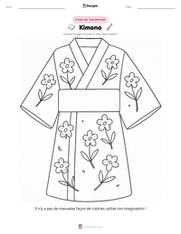 Aperçu de la feuille de travail imprimable Kimono