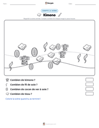 Aperçu de la feuille de travail imprimable Kimono
