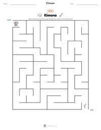 Kimono printable worksheet preview
